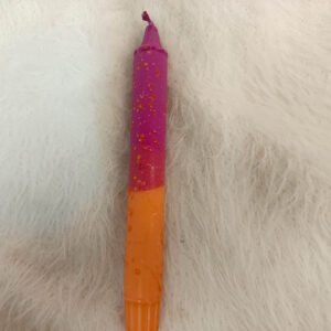 🎉 Vela Decorativa Confeti<br>Naranja, Lila y Confeti