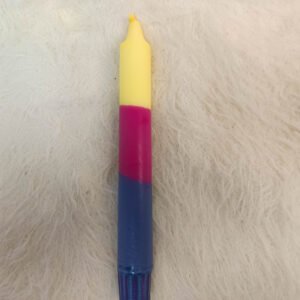 🔥 Vela Decorativa Artesanal🌈<br> Rojo, Azul, Amarillo.